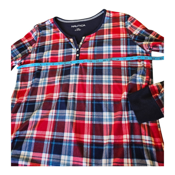 Nautica XL Plaid Long Sleeve Pullover Pajama Shirt - Picture 6 of 8